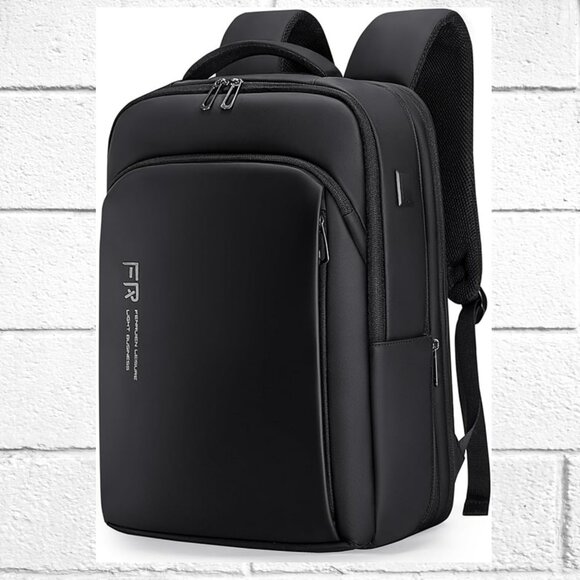 NWT! Fenruien Expandable Waterproof Laptop Backpack w/USB Cord & Luggage Strap - Picture 1 of 15